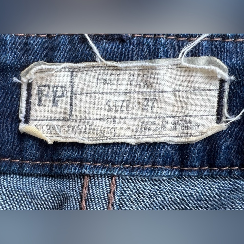 FREE PEOPLE Denim Jean Overalls Boho Festival One-Piece Classic Sz 27 Suspenders - Picture 2 of 12